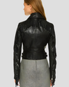 Miray Black Biker Fringes Leather Jacket 2