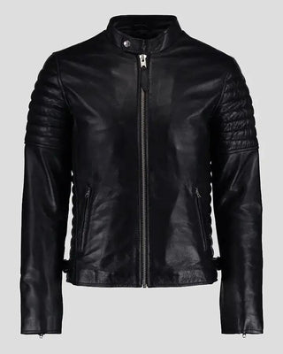 Men's Neil Black Quilted Lambskin Leather Jacket – view 2