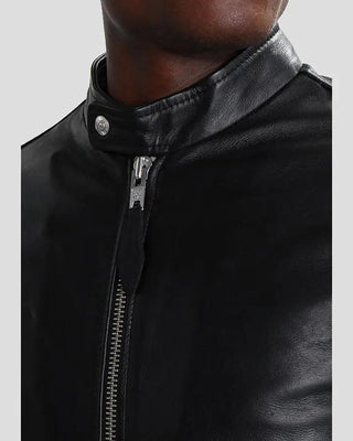 Men's Neil Black Quilted Lambskin Leather Jacket – view 4