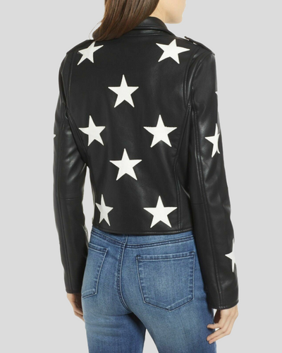 Midnight Allure Leather Star-Embellished Jacket 2
