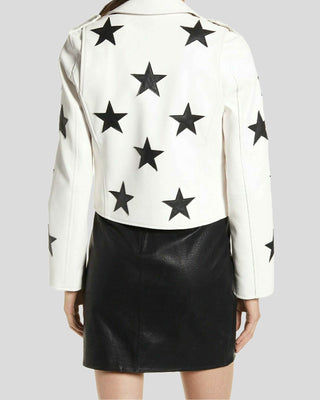 Women's Midnight Allure Leather Star-Embellished Jacket – view 6