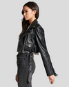 Lori Black Biker Fringes Leather Jacket 4