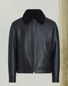 Dastan Shearling Racer Leather Jacket