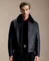 Dastan Shearling Biker Leather Jacket 1