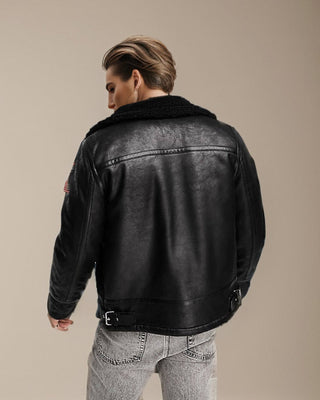 Men's Zayn Shearling Biker Leather Jacket – view 2