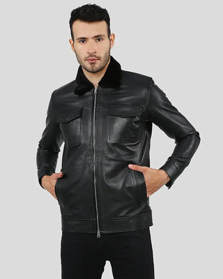 Men's Walker Black Racer Leather Jacket