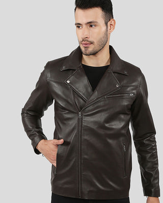 Men's Vermont Brown Motorcycle Leather Jacket