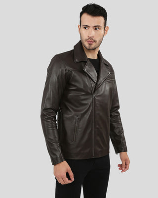 Men's Vermont Brown Motorcycle Leather Jacket – view 4
