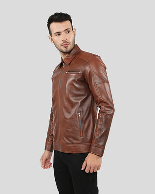 Men's Leroy Brown Racer Leather Jacket