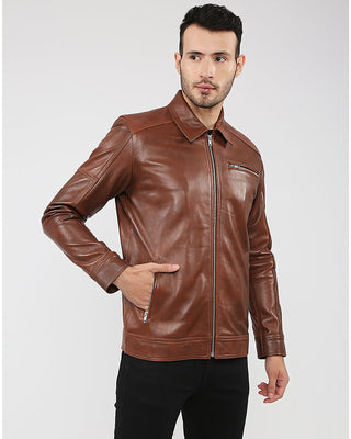 Men's Leroy Brown Racer Leather Jacket – view 4