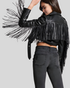 Rebel Fringe Black Leather Moto Leather Jacket 2