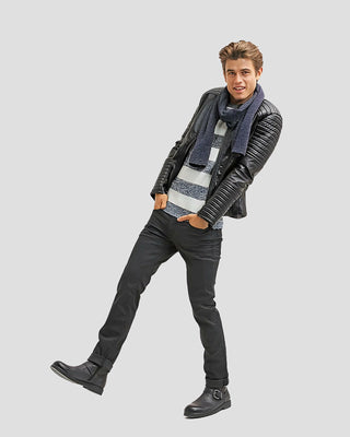 Men's Robt Black Quilted Leather Jacket – view 4
