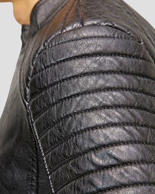 Men's Robt Black Quilted Leather Jacket – view 6