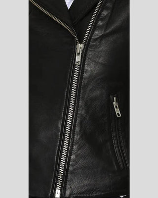 Women's Taliyah Black Studded Leather Jacket – view 5