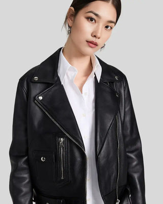 Women's Vera Black Biker Leather Jacket