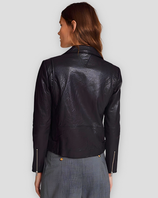 Vienna Black Biker Leather Jacket 2