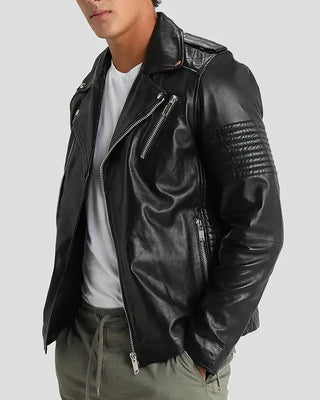 Men's Wesley Black Quilted Leather Jacket