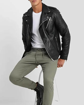 Men's Wesley Black Quilted Leather Jacket – view 2