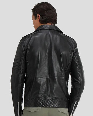 Men's Wesley Black Quilted Leather Jacket – view 3