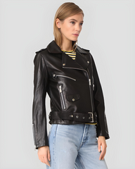 Whitley Black Biker Leather Jacket 3