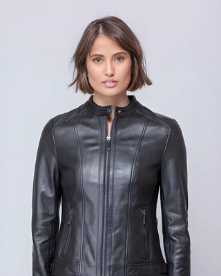 Women's Shadow Rider Moto Black Leather Jacket
