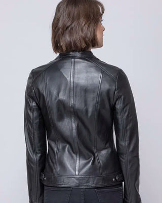 Women's Shadow Rider Moto Black Leather Jacket – view 2