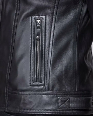 Women's Shadow Rider Moto Black Leather Jacket – view 3