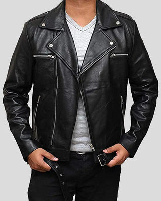 Men's Eden Black Biker Leather Jacket