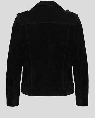 Women's Gracie Black Suede Biker Leather Jacket – view 5