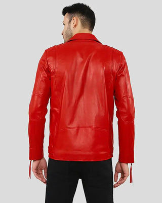Men's Buel Red Motorcycle Leather Jacket – view 7