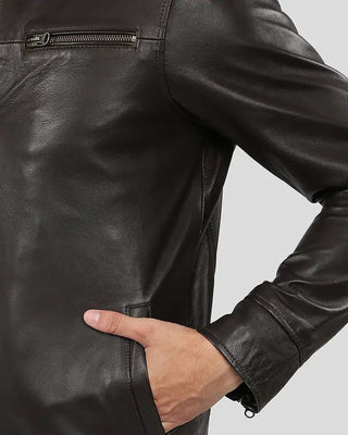 Men's Carl Brown Motorcycle Leather Jacket – view 4