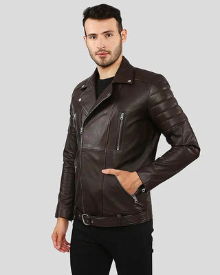 Men's Cyro Brown Quilted Leather Jacket