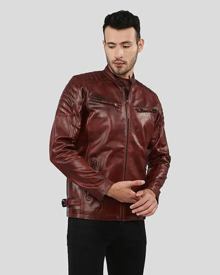 Men's Fred Brown Leather Racer Jacket – view 4