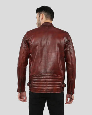Men's Fred Brown Leather Racer Jacket – view 9