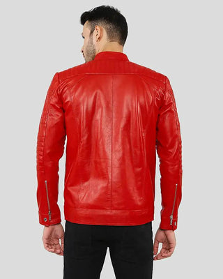 Men's Gyles Red Quilted Leather Jacket – view 7