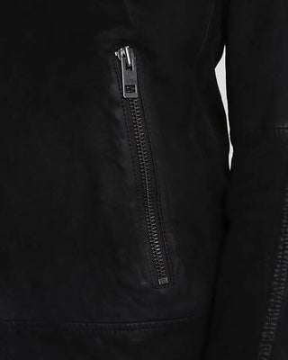 Men's Rey Black Suede Racer Leather Jacket – view 3