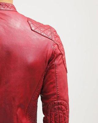 Men's Hank Red Quilted Leather Jacket – view 3