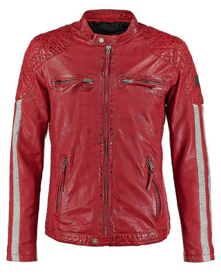 Men's Hank Red Quilted Leather Jacket – view 5