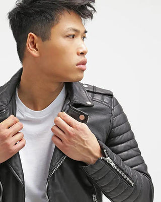 Men's Harl Black Quilted Leather Jacket