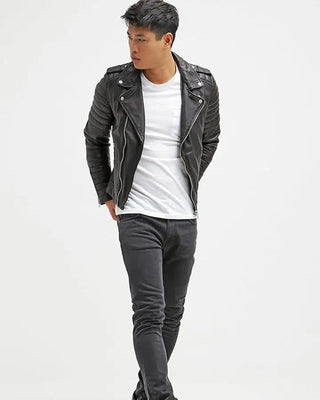 Men's Harl Black Quilted Leather Jacket – view 3