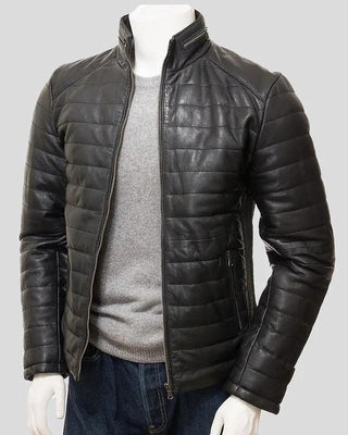 Men's Jair Black Quilted Leather Jacket