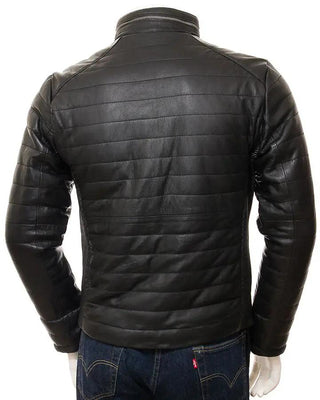 Men's Jair Black Quilted Leather Jacket – view 4