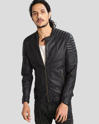 Men's Sung Black Quilted Leather Jacket – view 2