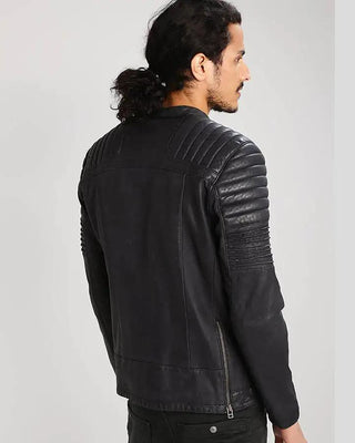 Men's Sung Black Quilted Leather Jacket – view 3