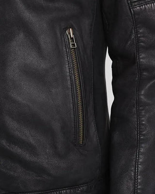 Men's Sung Black Quilted Leather Jacket – view 4