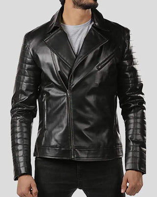 Men's Elex Black Motorcycle Leather Jacket