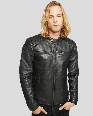 Men's Gary Black Motorcycle Leather Jacket