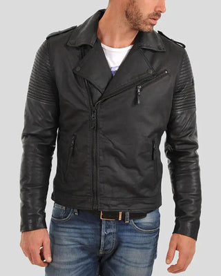 Men's Christopher Black Motorcycle Leather Jacket