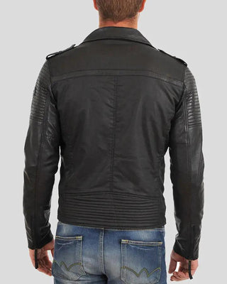 Men's Christopher Black Motorcycle Leather Jacket – view 3