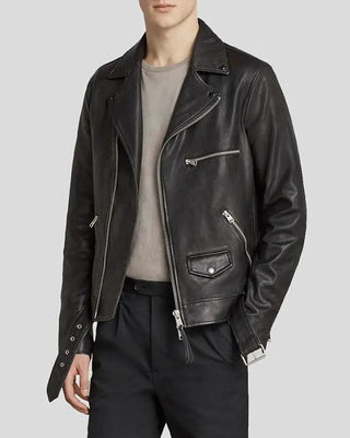 Men's Connor Black Motorcycle Leather Jacket